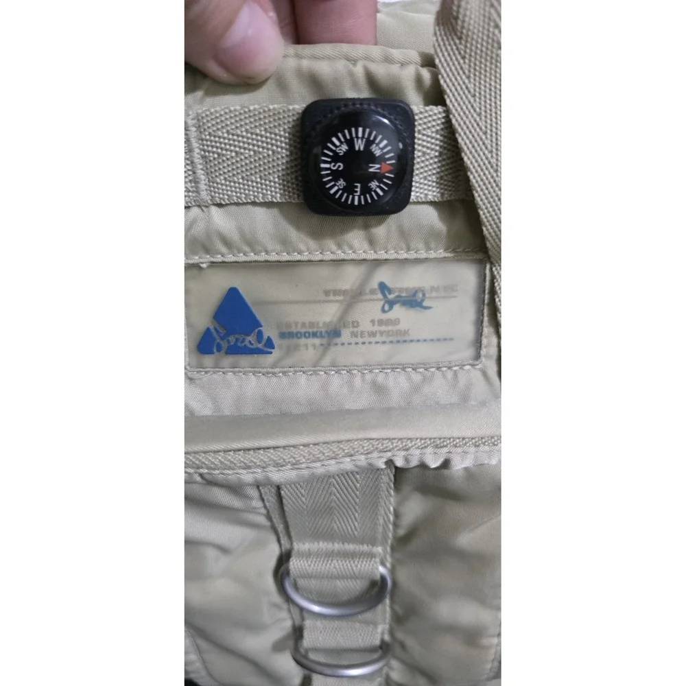 Triple 5 Soul Crossbody‎ Fanny Pack Bag Tan Lumbar Hike Outdoor Compass Utility